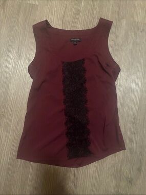 Banana Republic Burgundy blouse with Black Lace Panel